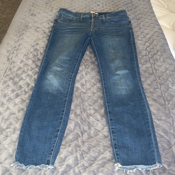 MADEWELL 9" Mid-Rise Skinny Jeans in medium wash Button-Front Edition SIZE 27. - Picture 5 of 16